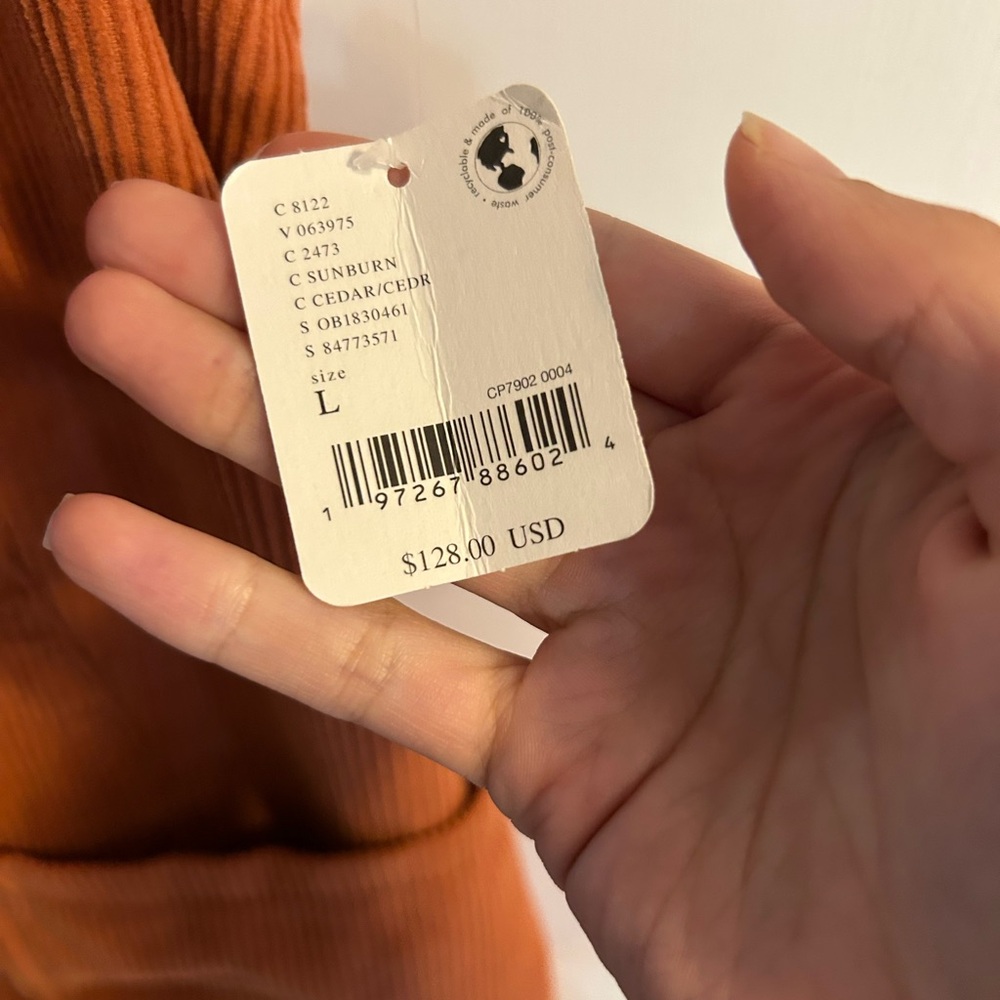 Free People Orange Corduroy High Roller Jumpsuit - Picture 4 of 7